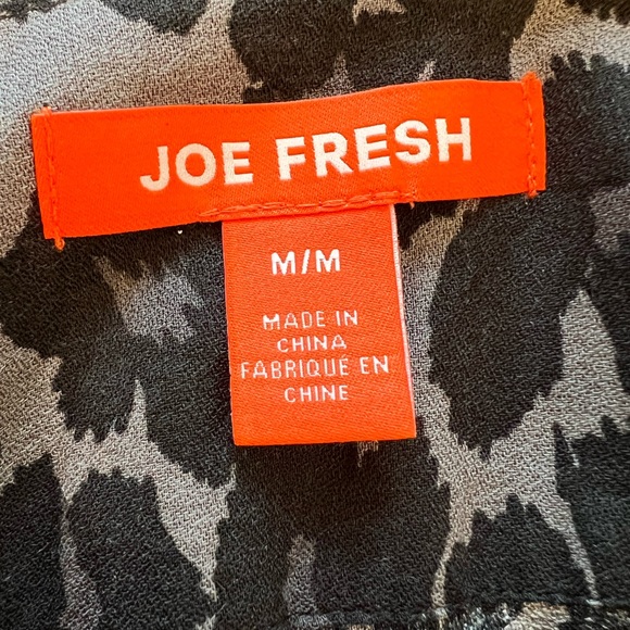 Joe Fresh Black/gray Leopard Print Tunic Med - Picture 3 of 12